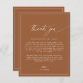 テラコッタ秋の結婚式サンキューカード (正面/裏面)