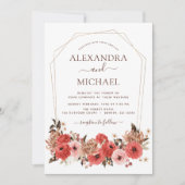 テラコッタ秋の結婚式フローラ秋 招待状 (正面)