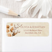 テラコッタ秋の結婚式差出人住所ラベル ラベル (インサイチュ)