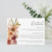 テラコッタ秋の結婚式詳細カード エンクロージャーカード (スタンド正面)