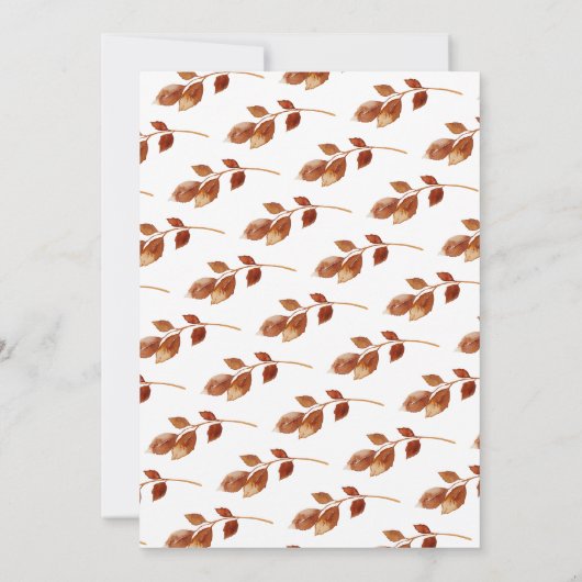 テラコッタ秋の結婚式 招待状 (裏面)