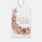 テラコッタ秋の花と葉秋の結婚式 ギフトタグ (裏面)