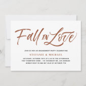 テラコッタ秋インラブレタリング婚約パーティ 招待状 (正面)