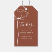 テラコッタ秋シンプルフローラ結婚ズサンキュー ギフトタグ (正面)