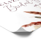 テラコッタ秋ドライフラワーズパンパスグラスウェルカム ポスター (角)