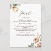 テラコッタ秋フラワーエレガントな結婚式詳細 エンクロージャーカード (正面)