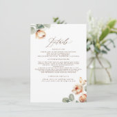 テラコッタ秋フラワーエレガントな結婚式詳細 エンクロージャーカード (スタンド正面)