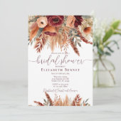 テラコッタ秋フラワーズパンパスグラスブライダルシャワー 招待状 (スタンド正面)