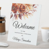 テラコッタ秋フラワーズ100th誕生日へようこそ 台座サイン (インサイチュ)