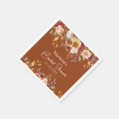 テラコッタ秋フローラブライダルシャワー スタンダードカクテルナプキン (角)