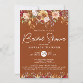 テラコッタ秋フローラブライダルシャワー 招待状 (正面)