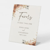 テラコッタ秋フローラボホ結婚式の引き出物サイン 台座サイン (正面)