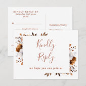 テラコッタ秋フローラ曲リクエストRSVPポストカード インビテーションポストカード (正面/裏面)