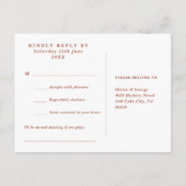 テラコッタ秋フローラ曲リクエストRSVPポストカード インビテーションポストカード (裏面)