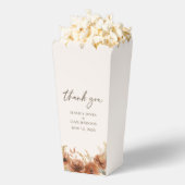 テラコッタ秋フローラ結婚ズサンキューポップコーン フェイバーボックス (はじけた状態)