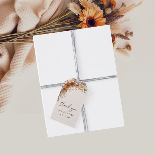 テラコッタ秋フローラ結婚式の引き出物ありがとう ギフトタグ
