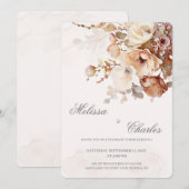 テラコッタ秋フローラ結婚式招待状 招待状 (正面/裏面)