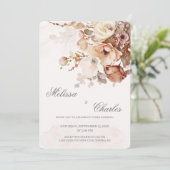 テラコッタ秋フローラ結婚式招待状 招待状 (スタンド正面)