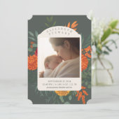 テラコッタ秋フローラ2写真の誕生発表 招待状 (スタンド正面)