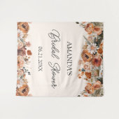 テラコッタ秋ブライダルシャワーバックドランドタペストリー タペストリー (正面(横))