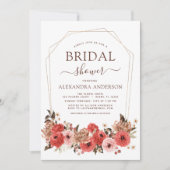 テラコッタ秋ブライダルシャワーフローラオータムインヴィータ 招待状 (正面)