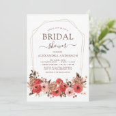 テラコッタ秋ブライダルシャワーフローラオータムインヴィータ 招待状 (スタンド正面)
