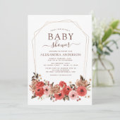 テラコッタ秋ベビーシャワーフローラ 招待状 (スタンド正面)