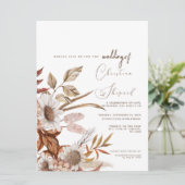 テラコッタ秋ボホフォト結婚式招待状。 招待状 (スタンド正面)