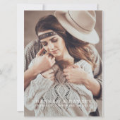 テラコッタ秋ボホフォト結婚式招待状。 招待状 (裏面)