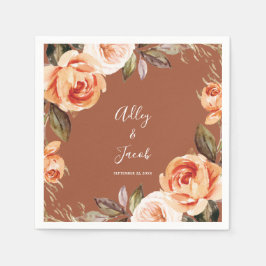 テラコッタ秋ボホフローラズ スタンダードカクテルナプキン