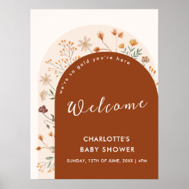 テラコッタ秋ボホワイルドフラワーアーチウェルカム ポスター