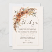 テラコッタ秋ボホ結婚フローラサンキューカード サンキューカード (正面)