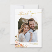 テラコッタ秋モダンフローラ結婚アーチの写真 サンキューカード (正面)