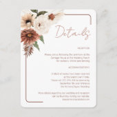 テラコッタ秋モダンフローラ結婚ズ エンクロージャーカード (正面)