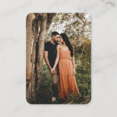 テラコッタ秋モダンフローラQRコードRSVP エンクロージャーカード (裏面)