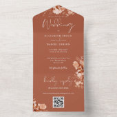 テラコッタ秋秋フローラQRコード結婚ズ オールインワン招待状 (内側)