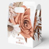 テラコッタ秋結婚の花の配置 フェイバーボックス (オープン)