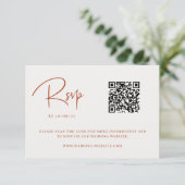 テラコッタ秋結婚フローラのQRコード 出欠カード (スタンド正面)