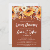 テラコッタ秋結婚フローラ記念日 招待状 (正面)