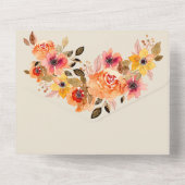 テラコッタ秋結婚フローラ オールインワン招待状 (裏面)