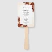 テラコッタ秋花手書き結婚スクリプト ハンドファン (正面)