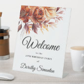 テラコッタ秋花40th誕生日へようこそ 台座サイン (インサイチュ)