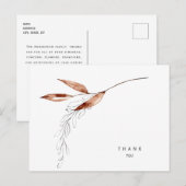 テラコッタ紅葉のお葬式ありがとうございました名前&日付 ポストカード (正面/裏面)