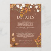 テラコッタ紅葉ボホ秋の結婚式詳細 エンクロージャーカード (正面)