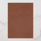 テラコッタ紅葉ボホ秋の結婚式詳細 箔招待状 (裏面)