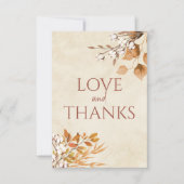 テラコッタ紅葉ボホ秋の結婚式 サンキューカード (正面)