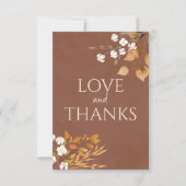 テラコッタ紅葉ボホ秋の結婚式 サンキューカード (正面)