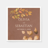 テラコッタ紅葉ボホ秋の結婚式 スタンダードカクテルナプキン (正面)