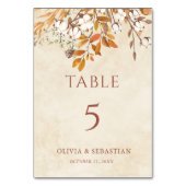 テラコッタ紅葉ボホ秋の結婚式 テーブルナンバー (裏面)