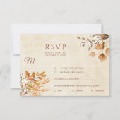 テラコッタ紅葉ボホ秋の結婚式 出欠カード (正面)